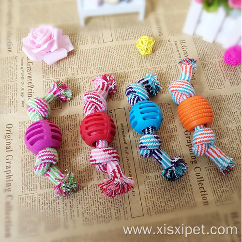 Pet Dog Teething Cleaning Toy Ball Rope Toy